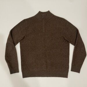 Christian Lacroix Men's Brown Half-Zip Ribbed Sweater